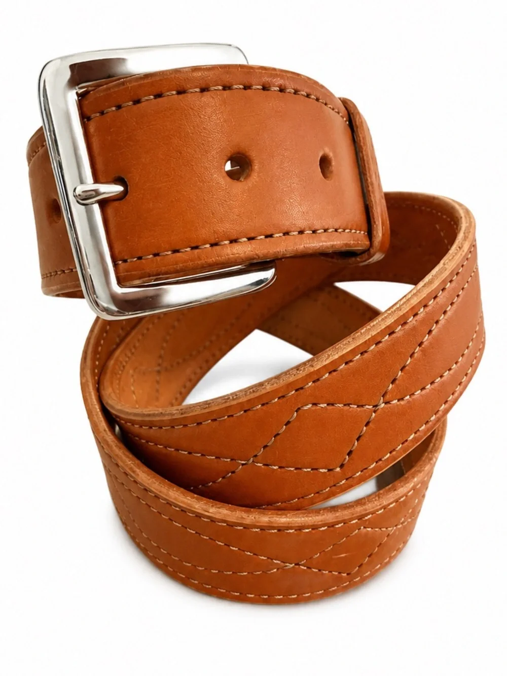 Remarkable Leather Goods Bridle Stitched Leather Belt in Tan - Size XXL